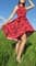 Красное платье из хлопка с асиметричной юбкой - фото 6420