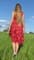 Красное платье из хлопка с асиметричной юбкой - фото 6424