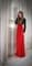 Красное платье в пол с черным бархатным верхом - фото 6444