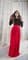Красное платье в пол с черным бархатным верхом - фото 6451