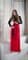 Красное платье в пол с черным бархатным верхом - фото 6452
