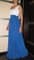 Вечернее синее платье в пол на одно плечо - фото 6506