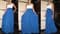 Вечернее синее платье в пол на одно плечо - фото 6507