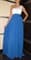 Вечернее синее платье в пол на одно плечо - фото 6509