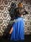 Шифоновая юбка в пол с разрезом. Синий цвет - фото 6572