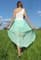 Шифоновое платье цвета минт с ассиметричной юбкой - фото 6618