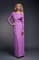 Фиолетовое платье в пол на одно плечо из тонкого трикотажа - фото 7232