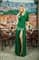 Зеленое длинное платье халат "летучая мышь" - фото 8149