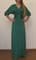 Зеленое длинное платье халат "летучая мышь" - фото 8151