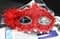 Красная новогодняя маска с пайетками и блестками - фото 8675