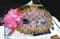 Розовая новогодняя маска с пайетками и блестками - фото 8677