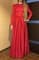 Красное классическое платье в пол - фото 9123