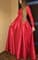 Красное длинное платье с кружевным верхом - фото 9136